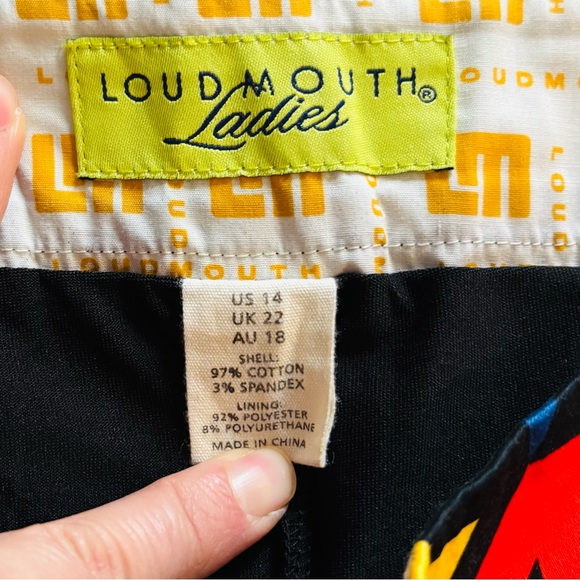 Loudmouth Razzle Dazzle Black Multicolored Golf Tennis Pickleball Skort Size 14 - Picture 7 of 7